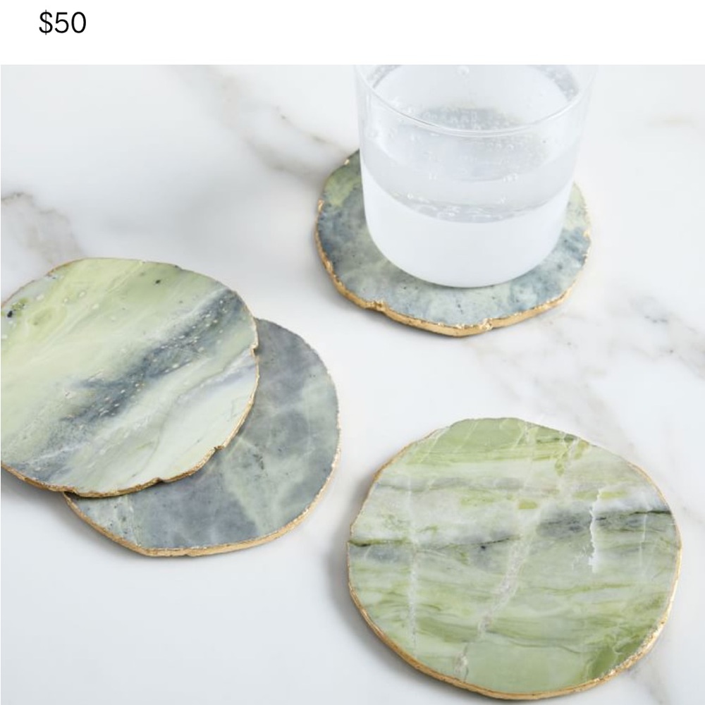 West Elm onyx marble coasters (set of 4)